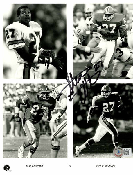 Steve Atwater Autographed Denver Broncos 8x10 Photo Collage Beckett 50483
