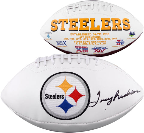 Terry Bradshaw NFL Pittsburgh Steelers Signed White Panel Football