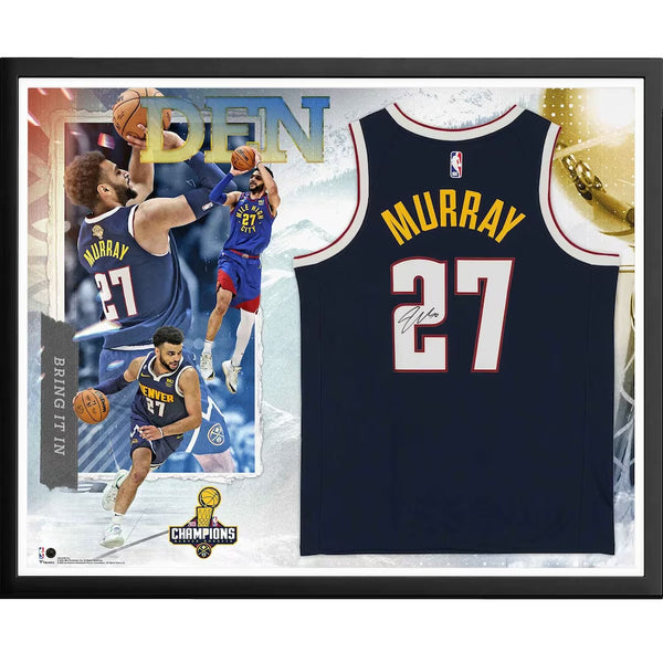 Jamal Murray Signed Nuggets blue Nike jersey w/ large photo collage Fanatics COA