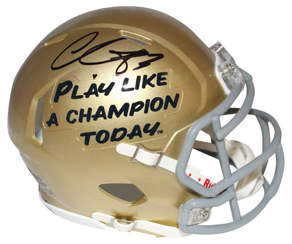 Chase Claypool Signed Notre Dame Fighting Irish Mini Helmet Beckett 40674