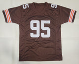 MYLES GARRETT AUTOGRAPHED SIGNED PRO STYLE XL JERSEY BECKETT QR