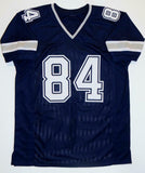 Jay Novacek Autographed Blue Pro Style Jersey W/ Insc- Beckett Auth *4