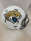 TRAVIS HUNTER SIGNED JACKSONVILLE JAGUARS ALT SPEED REPLICA HELMET BECKETT QR