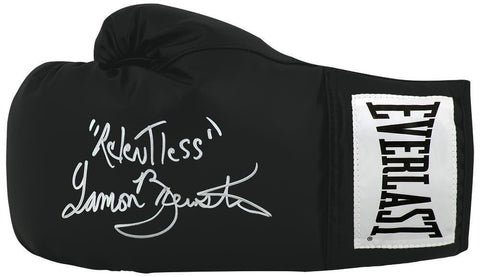 Lamon Brewster Signed Everlast Black F/S Boxing Glove w/Relentless - (SS COA)