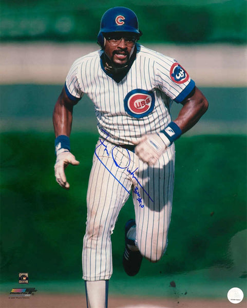 Leon Durham Signed Cubs Running Bases Action 16x20 Photo w/Bull - (SCHWARTZ COA)