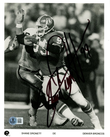 Shane Dronett Autographed/Signed Denver Broncos 8x10 Photo Beckett 57680