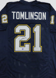 SD Chargers LADAINIAN TOMLINSON Signed Custom Replica Navy Jersey AUTO - BAS
