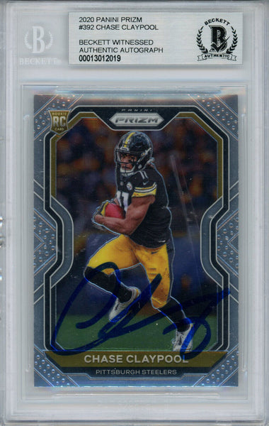 Chase Claypool Autographed 2021 Panini Prizm #392 Trading Card BAS Slab 32379