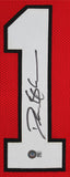 Deion Sanders Authentic Signed Red Pro Style Jersey Autographed BAS Witnessed