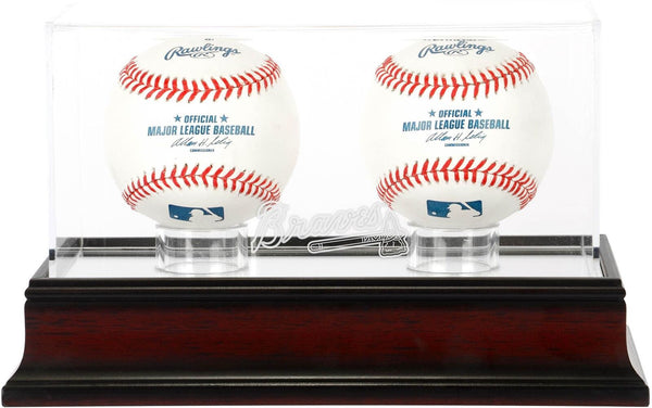 Atlanta Braves Mahogany 2-Baseball Display Case