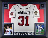 Greg Maddux Autographed Atlanta Braves Baseball Framed Jersey HOF 14 Beckett