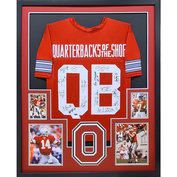 Ohio State QBs Autographed Signed Framed by 15 OSU Jersey PLAYBALL