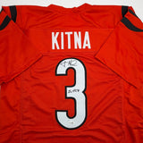 Autographed/Signed Jon Kitna Cincinnati Orange Football Jersey JSA COA