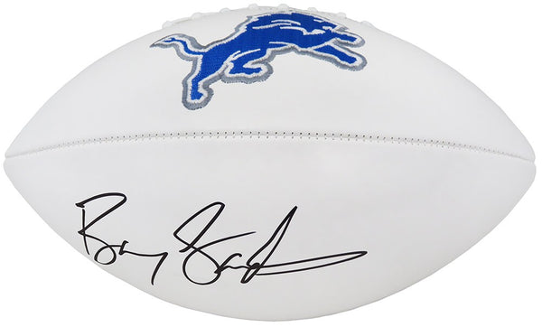 Barry Sanders Signed Detroit Lions Wilson White Logo Football - (SCHWARTZ COA)