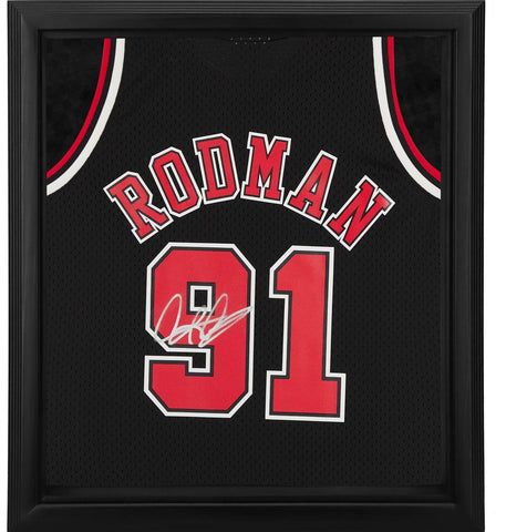 Dennis Rodman Chicago Bulls FRMD Signed 97-98 Mitchell & Ness Jersey Shadowbox