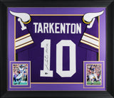 Fran Tarkenton "HOF 86" Signed Purple Pro Style Framed Jersey BAS Witnessed
