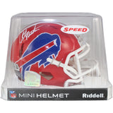 Steve Tasker Autographed Buffalo Bills Mini Helmet TB Beckett Witness 50920