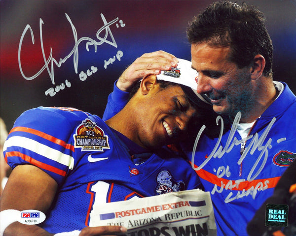 Florida Urban Meyer & Chris Leak "2006 BCS MVP" Signed 8x10 Photo PSA/DNA