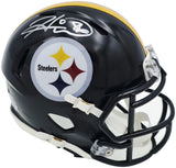 HINES WARD AUTOGRAPHED STEELERS BLACK SPEED MINI HELMET BECKETT WITNESS 241386