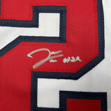 Framed Autographed/Signed James Wood 35x39 Washington White Jersey BAS COA