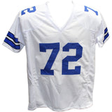 Ed Too Tall Jones Autographed/Signed Pro Style White Jersey Beckett 42614