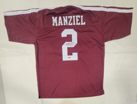 JOHNNY MANZIEL AUTOGRAPHED COLLEGE STYLE CUSTOM XL JERSEY w/ BECKETT QR