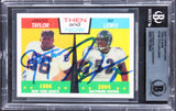 Lawrence Taylor & Ray Lewis Signed 2005 Topps Heritage T&N #TN8 Card BAS Slabbed