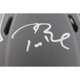 Tom Brady Autographed New England Patriots Slate Mini Helmet Fanatics 48957