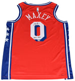 TYRESE MAXEY SIGNED PHILADELPHIA 76ERS #0 RED JORDAN SWINGMAN JERSEY W/ MAD MAX