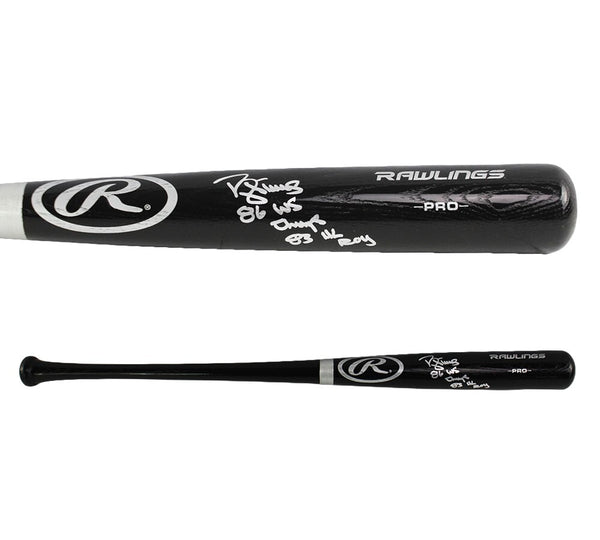 Daryl Strawberry Signed New York Yankees Rawlings Big Stick Black MLB Bat - Insc