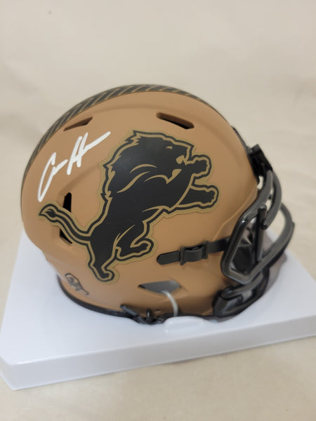 AIDAN HUTCHINSON SIGNED DETROIT LIONS STS2 MINI HELMET BECKETT QR