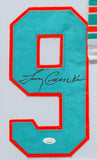 SUEDE FRAMED MIAMI DOLPHINS LARRY CSONKA AUTOGRAPHED SIGNED JERSEY JSA COA