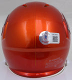 Justin Fields Autographed Orange Flash Mini Helmet Bears Beckett QR W176057