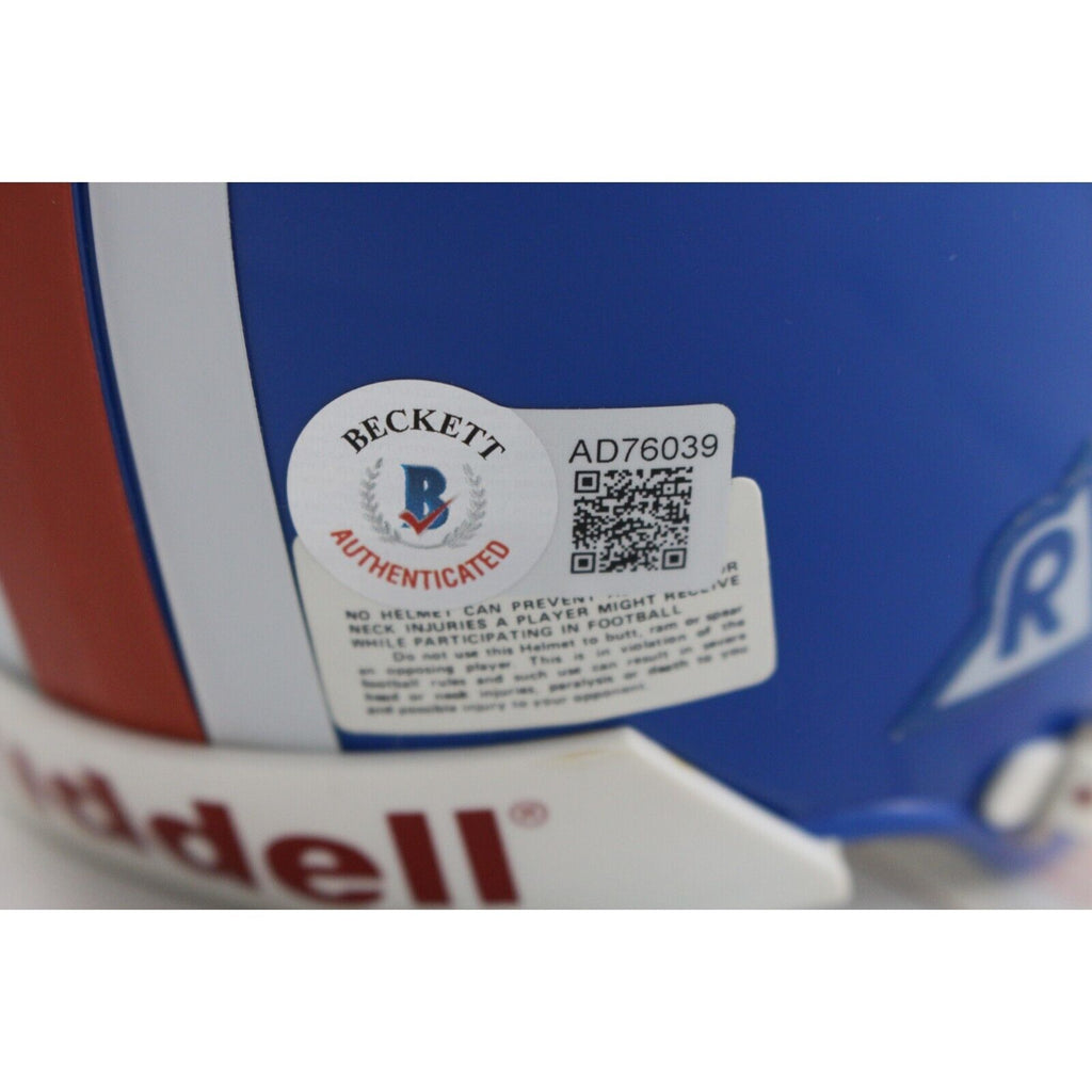 Reggie Rivers Signed Denver Broncos VSR4 75-96 Replica Mini Helmet BAS ...