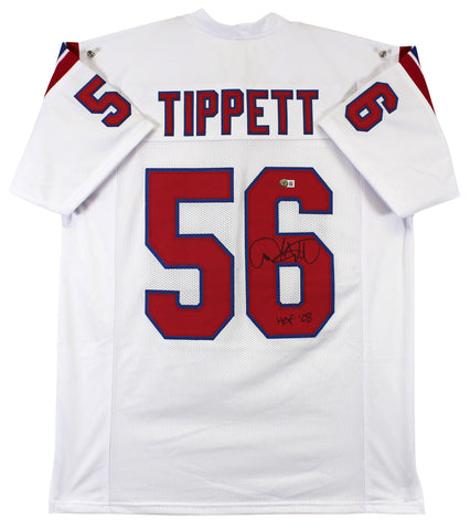 Andre Tippett Authentic Signed White Pro Style Jersey Autographed BAS Witnessed