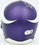 Randy Moss Autographed Vikings Purple Speed Mini Helmet Beckett Witness #W634182