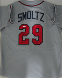 Braves JOHN SMOLTZ Signed Custom Replica Atlanta Grey Jersey AUTO w/ HOF - JSA