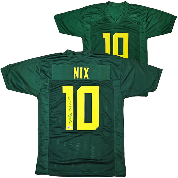 OREGON DUCKS BO NIX AUTOGRAPHED GREEN JERSEY SIGNED IN GREEN BECKETT QR 217959