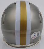 Taysom Hill Autographed Signed Saints Flash Gold Mini Helmet Beckett QR #BE17580