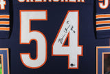 BRIAN URLACHER (Bears HOF navy SKYLINE) Signed Autographed Framed Jersey Beckett