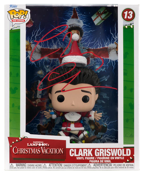 Chevy Chase Signed Christmas Vacation Griswold VHS Cover Funko Pop #13 -(SS COA)