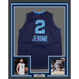 Framed Autographed Ty Jerome 35x39 Memphis Navy Blue Jersey BAS COA