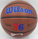ALLEN IVERSON AUTOGRAPHED COMPOSITE LEATHER 76ERS LOGO BASKETBALL BECKETT 243643