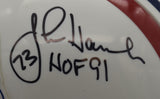 John Hannah HOF Patriots Signed/Inscribed Mini Football Helmet JSA 211953