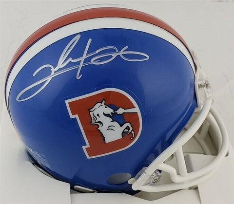 Clinton Portis Signed Denver Broncos Throw Back Mini-Helmet (Schwart) 2xPro Bowl