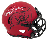Buccaneers Ronde Barber "HOF 23" Signed Rave Speed Mini Helmet BAS Witnessed