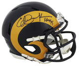 Rams Eric Dickerson "HOF 99" Signed Speed Mini Helmet W/ Case BAS Witnessed