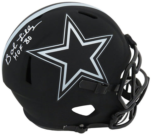 Bob Lilly Signed Cowboys ECLIPSE Riddell Full-Size Rep Helmet w/HOF'80 (SS COA)