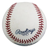 Rangers Ezequiel Duran Signed Practice Used Manfred OML Baseball JSA #AM11748