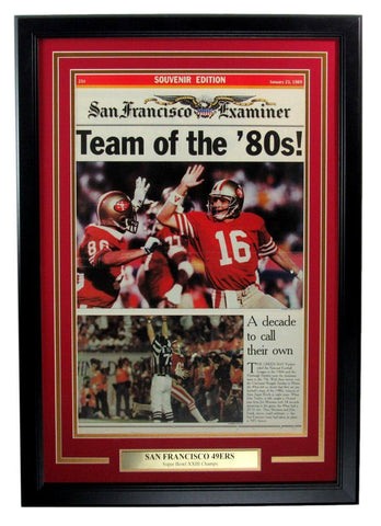 1989 San Francisco Examiner Newspaper 49ers Team of the 80's Framed 176778